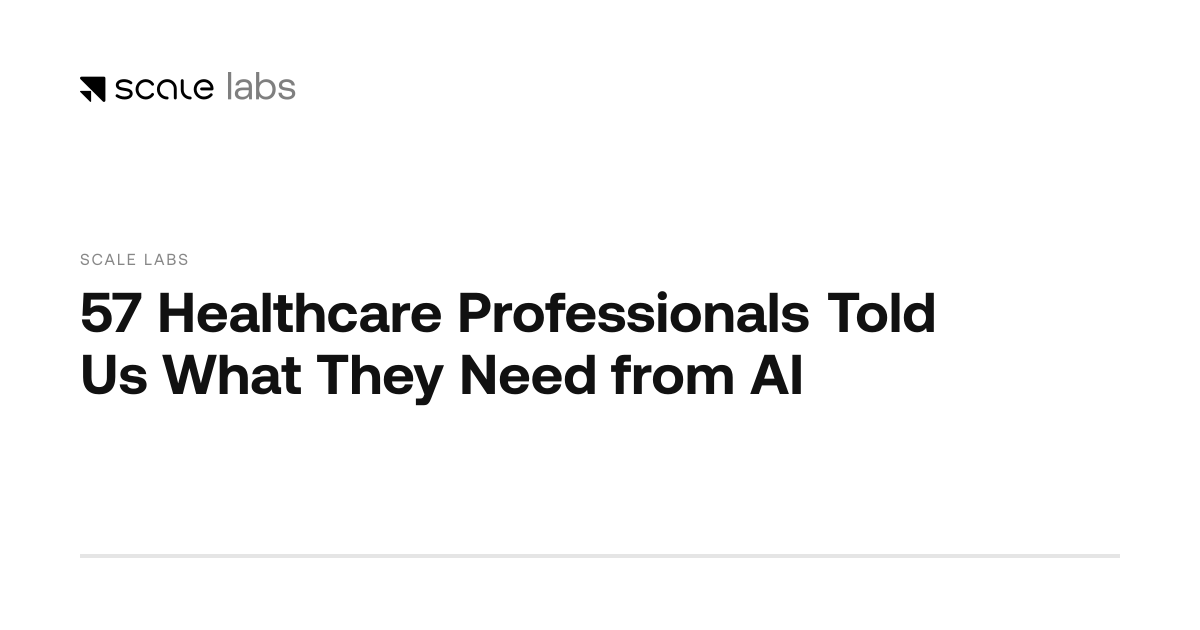 Trust is key to healthcare professionals' AI adoption, Scale AI report finds