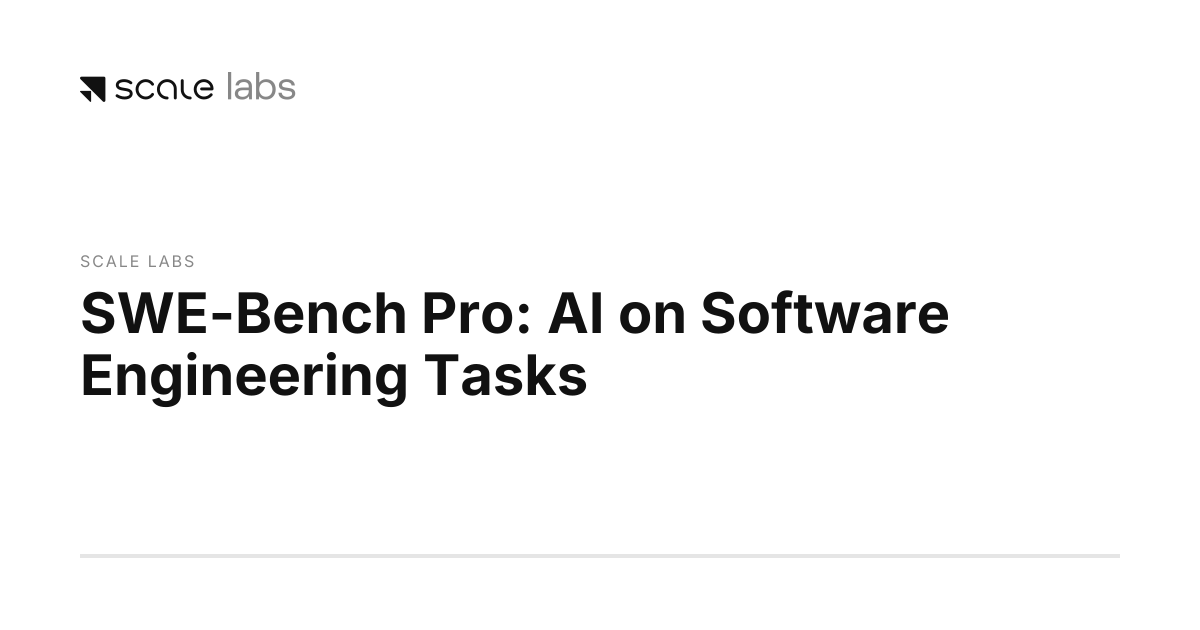 SWE-Bench Pro: AI on Software Engineering Tasks | Scale Labs